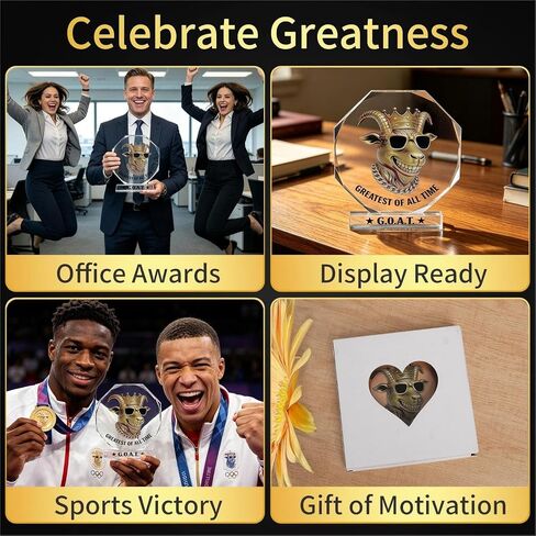 جوائز كأس الماعز - 5 بوصة G.O.A.T. كأس أكريليك لبطل كرة القدم الخيالي، وأفضل لاعب في المكتب، وهدايا الفائز بجائزة أفضل لاعب in Kuwait