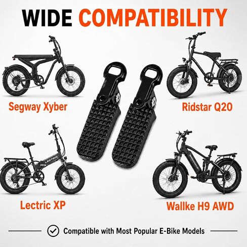 أوتاد قدم الركاب قابلة للطي لـ Ridstar Q20، Lectric XP 4، Segway Xyber، Wallke H9 AWD، Hurley Big Swell، مساند قدم للركاب من الألومنيوم قابلة للطي غير قابلة للانزلاق متوافقة مع دراجات الشحن الإلكترونية in Kuwait
