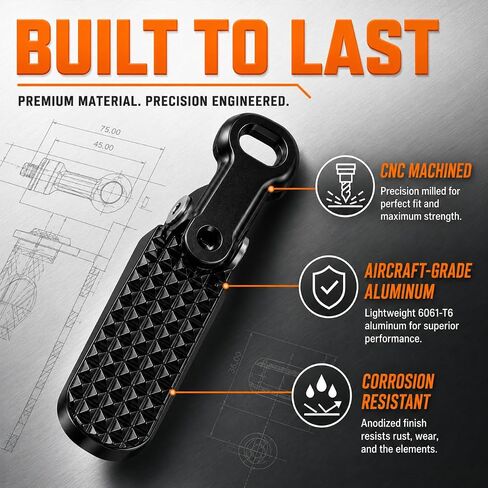 أوتاد قدم الركاب قابلة للطي لـ Ridstar Q20، Lectric XP 4، Segway Xyber، Wallke H9 AWD، Hurley Big Swell، مساند قدم للركاب من الألومنيوم قابلة للطي غير قابلة للانزلاق متوافقة مع دراجات الشحن الإلكترونية in Kuwait