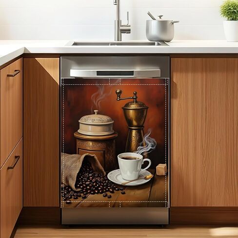 Farm Chicken Dishwasher Magnet Cover for Kitchen Décor | Polyester Dishwasher Magnet Panel with Edge Magnetic Strips, Easy Install Kitchen Appliance in Saudi Arabia