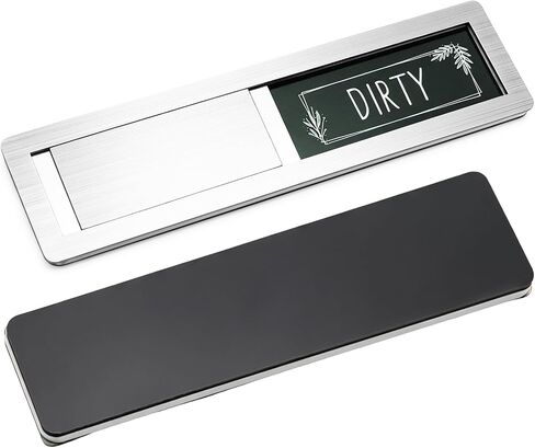 Dishwasher Magnet Clean Dirty Sign, Premium Stainless Steel, Dishwasher Clean Dirty Sign with Strong Magnet & Self-Adhesive Stickers, Non-Scratch, Easy to Read, New Home Essentials in Saudi Arabia