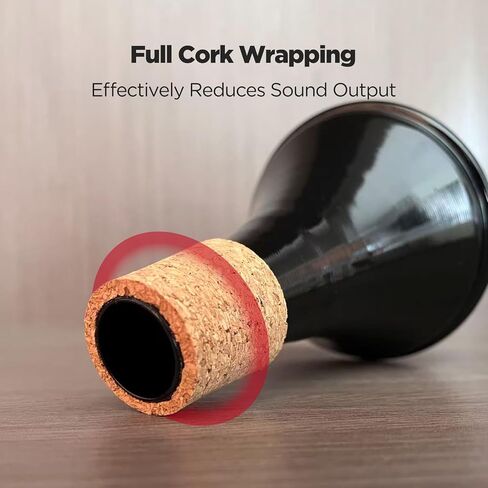 Extra-Lightweight Trumpet Mute with Full Cork Padding - Sound Reduction Silencer for Bb Trumpet, Ideal for Home Rehearsal(TM-02) in Kuwait