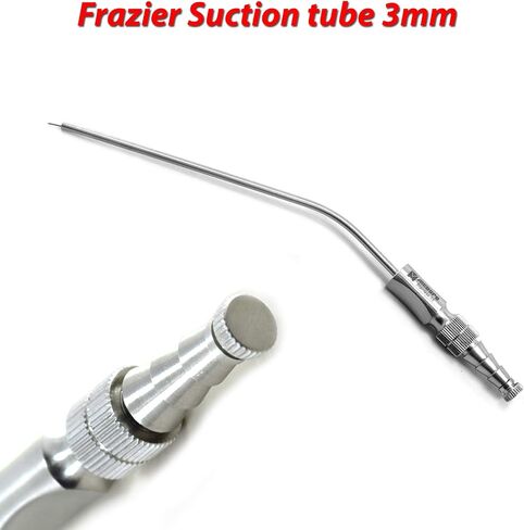MEDSPO Professional Dental Implant Bone Graft Syringe | Curved Grafting Procedures | Aspirating Anesthetic Dentistry | Automatic Passive Cartridge | Tools Instruments (Frazier Suction tube 3mm) in Kuwait