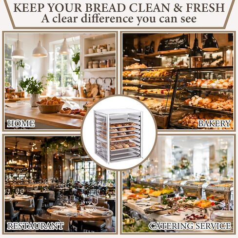 LemonRoad 1 Pcs 10 Tier Speed Rack Cover, Clear PVC Bun Bakery Rack Cover 23"w x 28"L x 33"h, Transparent Waterproof Bread Cart Dust Proof with 3 Zipper Access for Commercial Kitchen & Bakery in Kuwait