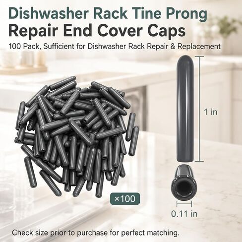 100 Pack Dishwasher Rack Tine Prong Repair End Cover Caps, High Temperature Resistant Rubber Protective Covers, Universal Size Anti Rust Anti Scratch Anti Collision in Kuwait