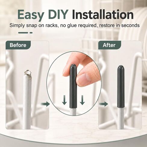 100 Pack Dishwasher Rack Tine Prong Repair End Cover Caps, High Temperature Resistant Rubber Protective Covers, Universal Size Anti Rust Anti Scratch Anti Collision in Kuwait