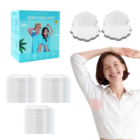 Armpit Sweat Pads Armpit Pads for Women Disposable Underarm Sweat Pads Individually Packaged underarm Pads for Outdoor Work Meeting White (50 Count (Pack of 1)) in Kuwait