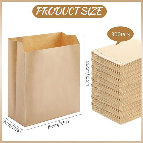 Waxed Kraft Sanitary Napkin Disposal Bags 7.5x10x3.5 Inch Feminine Hygiene Liners for Commercial Business Restroom Bathroom Personal Use Kraft Bag (300 Pcs) in Kuwait