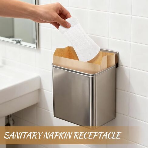 Waxed Kraft Sanitary Napkin Disposal Bags 7.5x10x3.5 Inch Feminine Hygiene Liners for Commercial Business Restroom Bathroom Personal Use Kraft Bag (300 Pcs) in Kuwait