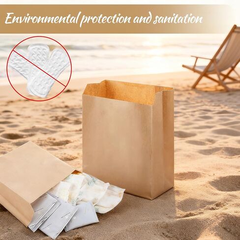 Waxed Kraft Sanitary Napkin Disposal Bags 7.5x10x3.5 Inch Feminine Hygiene Liners for Commercial Business Restroom Bathroom Personal Use Kraft Bag (300 Pcs) in Kuwait