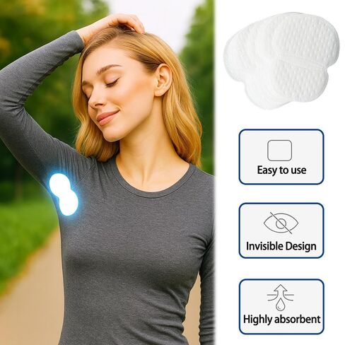 Underarm Sweat Pads, 50 Pack Disposable Armpit Sweat Guards for Women and Men, Invisible Absorbent Underarm Pads for Daily Sweat Protection in Kuwait