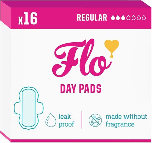 Flo - Night Menstrual Pads (80 Pack) - Organic Bamboo Period Pads for Women - Heavy Flow - Leak Locking - Winged, Ultra-Thin - Absorbent, Soft & Breathable - Plant Based – Vegan, Cruelty Free in Saudi Arabia