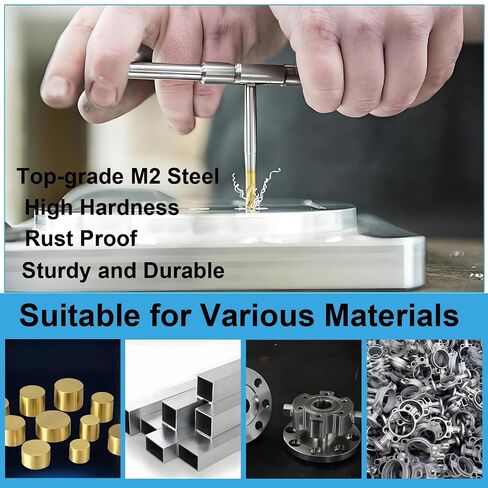 8Pcs Metric Tap & Drill Bit Set,M3×0.5 Spiral Point Thread Tap,2.5mm Twist Drill Bits Roasted Yellow, Screw Tapping Threading Tools,Precision Metalworking,Model Making & DIY Projects ﻿ in Kuwait