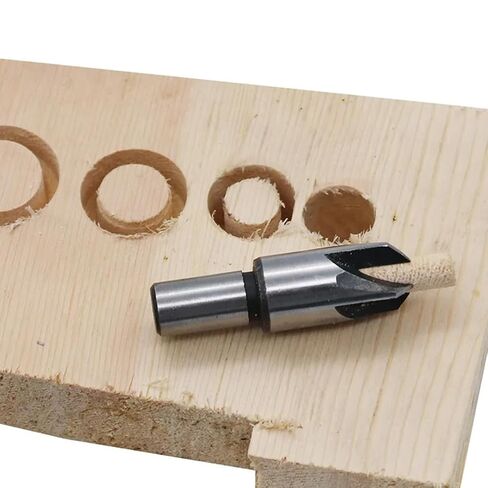 8 Pack Wood Plug Cutter Drill Bit Set, 4 Sizes Straight and Tapered Plug Cutters for DIY Woodworking Projects (Black) in Kuwait