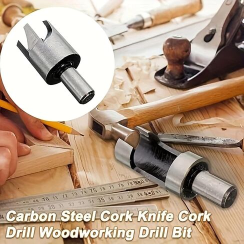 8 Pack Wood Plug Cutter Drill Bit Set, 4 Sizes Straight and Tapered Plug Cutters for DIY Woodworking Projects (Black) in Kuwait