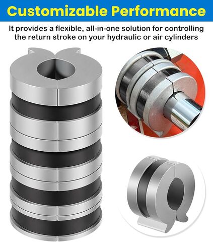 Stroke Control Kit for Hydraulic Cylinders – Thickness: 0.75", 1.0", 1.25", 1.5" – Fits 1-1/8", 1-1/4", 1-3/8", & 1-1/2" Cylinder Rods, Adjustable Limiter Clamps with Finger Tabs in Kuwait