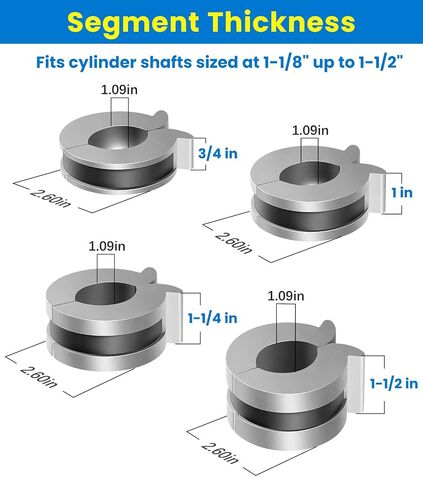 Stroke Control Kit for Hydraulic Cylinders – Thickness: 0.75", 1.0", 1.25", 1.5" – Fits 1-1/8", 1-1/4", 1-3/8", & 1-1/2" Cylinder Rods, Adjustable Limiter Clamps with Finger Tabs in Kuwait