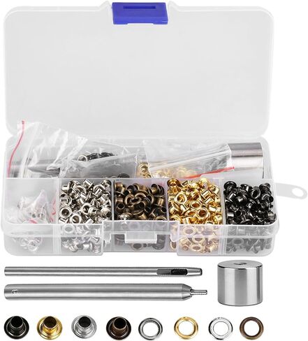 420PCS 3mm Grommets Eyelets Kit with 3pcs Handwork Tools, Eyelet Grommet Washer Set 3mm 1/8" Grommet Tool Kit Eyelet Setting Tool for Leather Craft Clothes Sewing in Kuwait