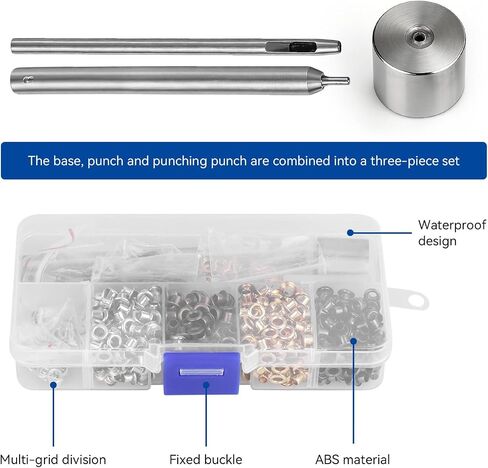 420PCS 3mm Grommets Eyelets Kit with 3pcs Handwork Tools, Eyelet Grommet Washer Set 3mm 1/8" Grommet Tool Kit Eyelet Setting Tool for Leather Craft Clothes Sewing in Kuwait