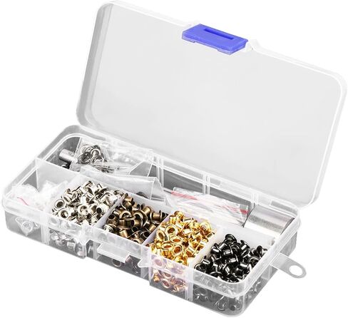 420PCS 3mm Grommets Eyelets Kit with 3pcs Handwork Tools, Eyelet Grommet Washer Set 3mm 1/8" Grommet Tool Kit Eyelet Setting Tool for Leather Craft Clothes Sewing in Kuwait