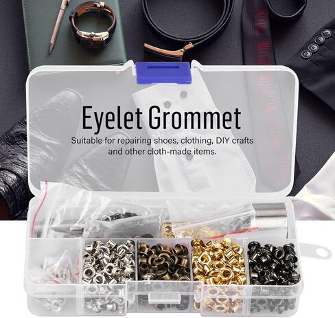 420PCS 3mm Grommets Eyelets Kit with 3pcs Handwork Tools, Eyelet Grommet Washer Set 3mm 1/8" Grommet Tool Kit Eyelet Setting Tool for Leather Craft Clothes Sewing in Kuwait