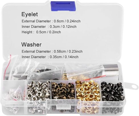 420PCS 3mm Grommets Eyelets Kit with 3pcs Handwork Tools, Eyelet Grommet Washer Set 3mm 1/8" Grommet Tool Kit Eyelet Setting Tool for Leather Craft Clothes Sewing in Kuwait