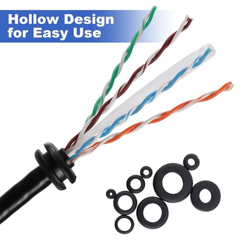210Pcs Rubber Grommet Kit, 9 Sizes Firewall Hole Plug Grommets Assortment for Wiring Electrical Appliance Plumbing,Automotive,Cord Organization(1/2", 1/4", 3/8", 5/8", 7/8", 5/16", 7/16",3/4", 1") in Kuwait