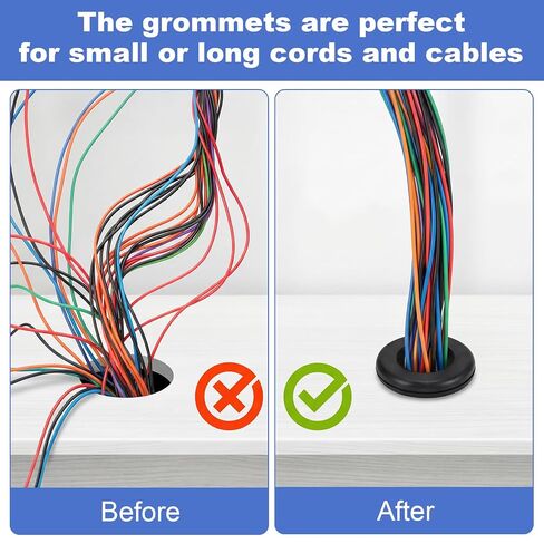 210Pcs Rubber Grommet Kit, 9 Sizes Firewall Hole Plug Grommets Assortment for Wiring Electrical Appliance Plumbing,Automotive,Cord Organization(1/2", 1/4", 3/8", 5/8", 7/8", 5/16", 7/16",3/4", 1") in Kuwait