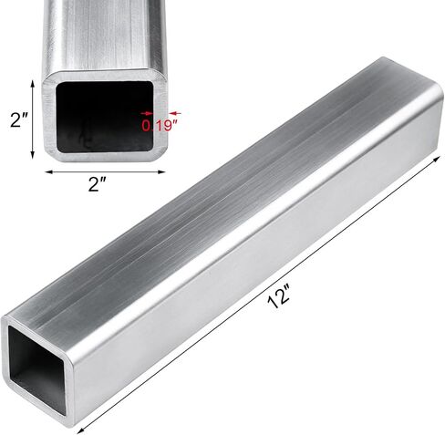 2" x 2" Iron Structural Sqare Tube (0.19" Wall),12 Inch —for Industrial DIY, Backyard Projects, 1 Pcs, Galvanized Iron in Kuwait