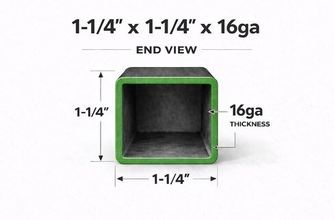 1-1/4" x 1-1/4" x 16ga (0.065") Square Steel Tubing, A500/A513, Raw Mill Finish, Precision Cut, Made in USA (12, Inches) in Kuwait
