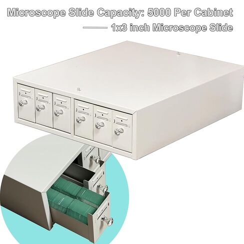 Stackable Microscope Slide Storage Cabinet with 6 Drawers, Hold Up to 5000 Microscope Slides Storage Drawer for Laboratory and School | Heavy-duty in Kuwait