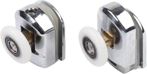 4-Pack Shower Door Rollers With 25Mm Wheels, Adjustable Top And Spring Loaded Bottom Runners with Anti Collision Block and Screws Zinc Alloy Shower Glass Door Rollers Replacement in Kuwait