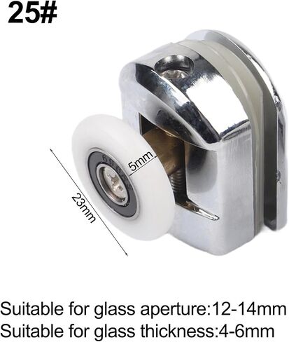 4-Pack Shower Door Rollers With 25Mm Wheels, Adjustable Top And Spring Loaded Bottom Runners with Anti Collision Block and Screws Zinc Alloy Shower Glass Door Rollers Replacement in Kuwait