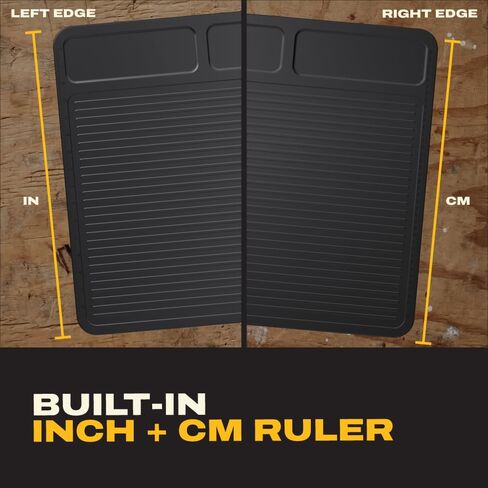 DEWALT Workbench Mat 18x48 in – Heavy Duty 3mm Silicone Work Bench Mat with SAE & Metric Rulers, Oil Heat Chemical Resistant, Non-Slip Grip, Built-in Parts Slots, Workbench Protector Mat, Black in Kuwait