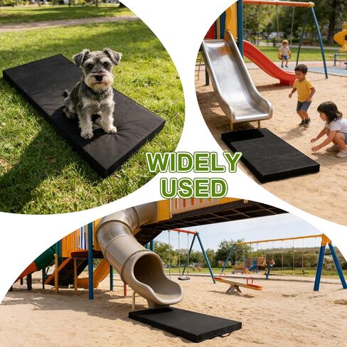 JZHLLA 2 PCS Outdoor Playground Mat 1.96 Inch Thick Foam Playground Protection Mats with Waterproof Oxford Cover for Swingsets and Slides, Increase the Buffer 40" L X 24" W in Kuwait