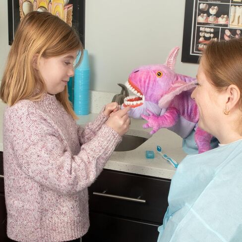 Practi Pals Lolly Axolotl Dental Hygiene Puppet, Dental Educational Plush Doll, Oral Health Teaching Aid with Fully Flossable Typodont in Kuwait