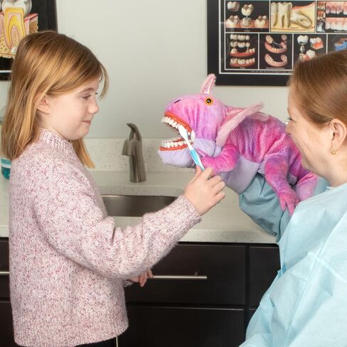 Practi Pals Lolly Axolotl Dental Hygiene Puppet, Dental Educational Plush Doll, Oral Health Teaching Aid with Fully Flossable Typodont in Kuwait