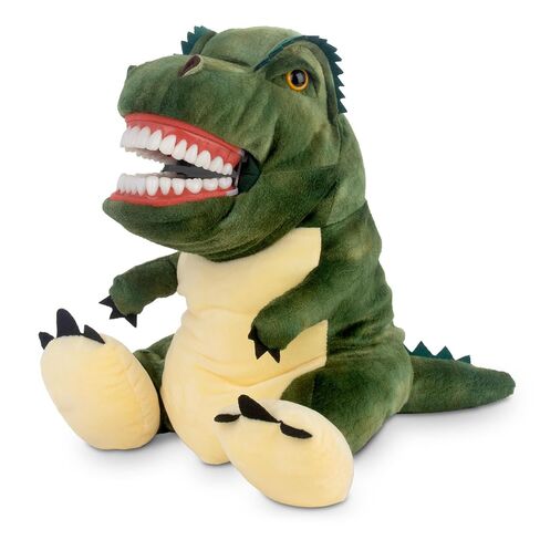 Practi Pals Tucker T-Rex Dental Hygiene Puppet, Dental Educational Plush Doll, Oral Health Teaching Aid with Fully Flossable Typodont in Kuwait