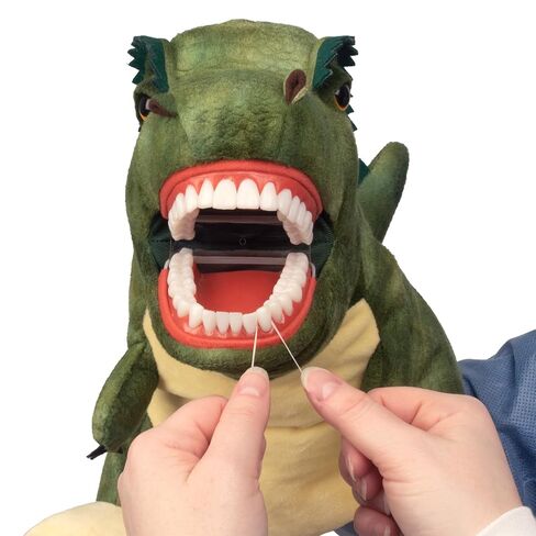 Practi Pals Tucker T-Rex Dental Hygiene Puppet, Dental Educational Plush Doll, Oral Health Teaching Aid with Fully Flossable Typodont in Kuwait