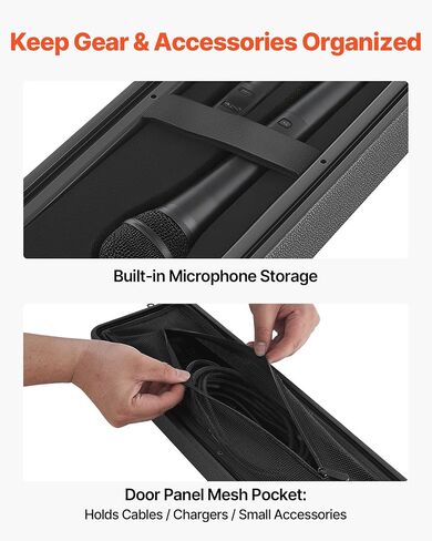 VEVOR 2U Rack Case, 12 in Depth, Rackmount Flight Case Shallow Rack with Microphone Compartment, Polyethylene Construction, Recessed Latches, Easy Installation, for Amplifier, 8.7 in Internal Depth in Kuwait