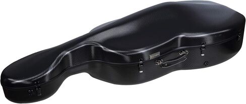 Crossrock Carbon Fiber Cello Case 4/4 Size with Wheels | Black Finish, Velvet Interior, Lock – Pressure-Resistant Composite Hard Shell- CRF4000CEFBK in Kuwait