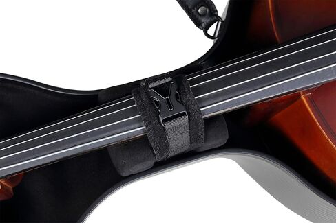 Crossrock Carbon Fiber Cello Case 4/4 Size with Wheels | Black Finish, Velvet Interior, Lock – Pressure-Resistant Composite Hard Shell- CRF4000CEFBK in Kuwait