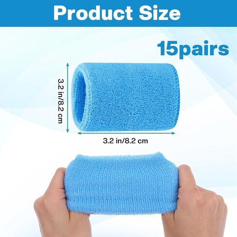 Kifmurase 30PCS Wrist Sweatbands, Sports Wrist Bands for Men Women, Sweat Absorbent Cotton Athletic Wristbands for Tennis Basketball Running Gym Working Out in Kuwait