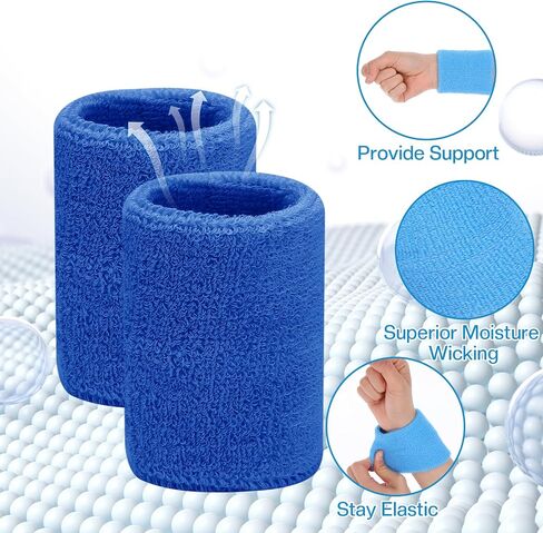 Kifmurase 30PCS Wrist Sweatbands, Sports Wrist Bands for Men Women, Sweat Absorbent Cotton Athletic Wristbands for Tennis Basketball Running Gym Working Out in Kuwait