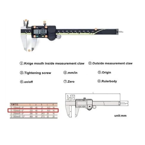 Digital Caliper 200mm 500-197-20 Vernier Calipers 8in Measuring Stainless Steel in Saudi Arabia