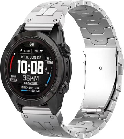 سوار معدني من التيتانيوم 26 مم متوافق مع Fenix ​​8 51 مم/Enduro 3 51 مم/Fenix ​​6X Pro/7X Pro/5X Plus، حزام إطلاق سريع 22 مم لـ Fenix ​​8 47 مم/E 47 مم/Fenix ​​6 Pro/7/5 Plus/EPIX 2/Forerunner 965 in Kuwait