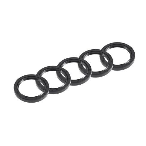 Universal Oil Seal TC Double Lip W Steel Spring Seal Ring Rotary Shaft Seal 42x55x7mm High Pressure NBR Rubber Black 5pcs in Kuwait