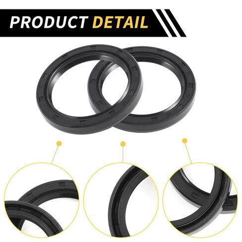 Universal Oil Seal TC Double Lip W Steel Spring Seal Ring Rotary Shaft Seal 42x55x7mm High Pressure NBR Rubber Black 5pcs in Kuwait