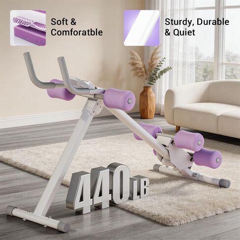 جهاز CURSOR FITNESS Ab للمنزل، جهاز تدريب عضلات البطن بسعة 440 رطل، معدات تمارين البطن قابلة للطي مع حامل هاتف وعداد in Kuwait