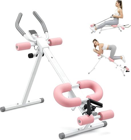 EPHESPORT 2 in 1 Ab & Rowing Machines for Home,Multifunctional Ab Machine, Ab Workout Equipment for Home Gym, Adjustable Core & Waist Trainer with 15 Height Levels & 3 Incline Angles, Rowing Mode, Knee Glider in Kuwait